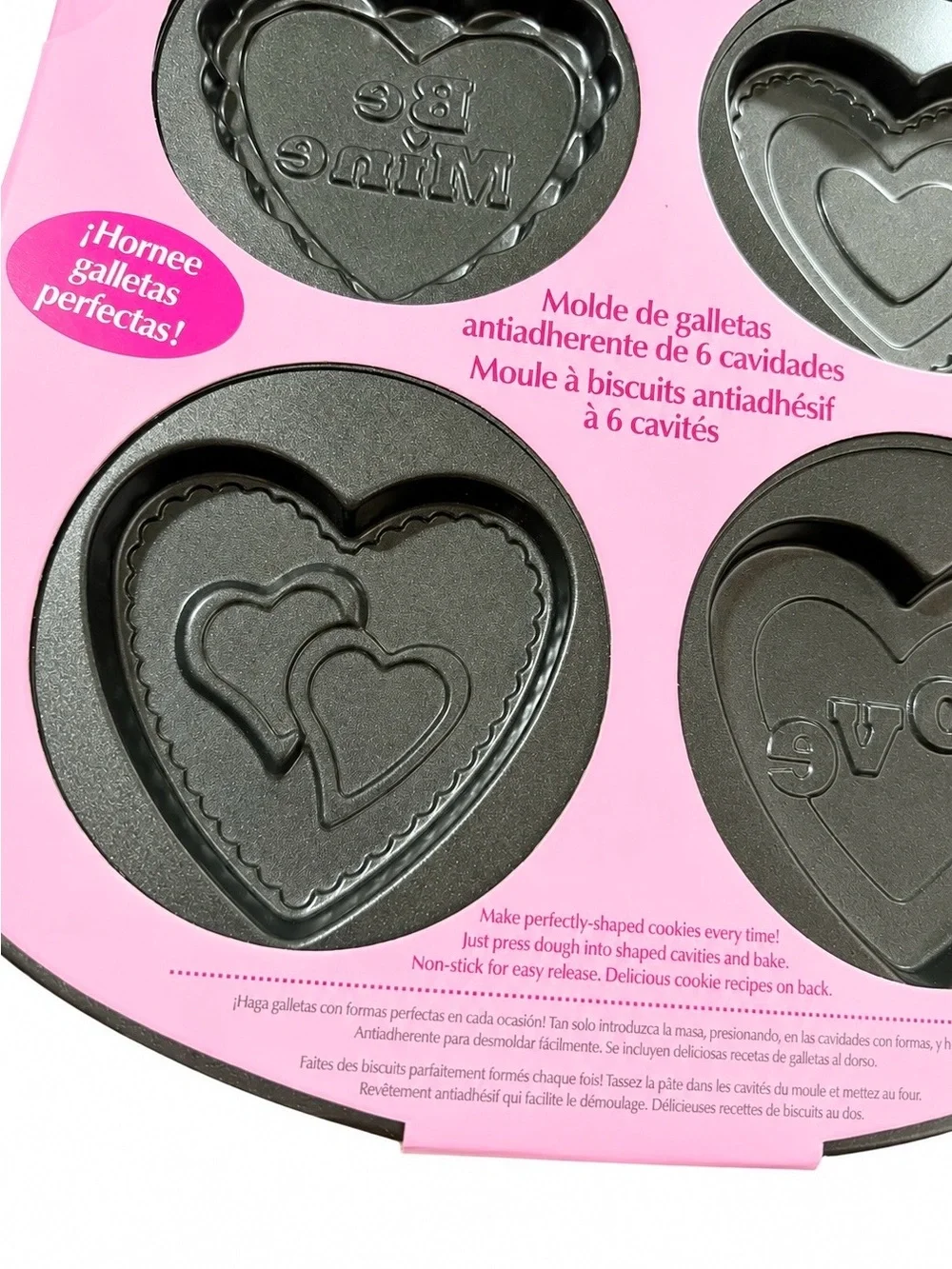 Wilton 6 Cavity Heart Cookie Pan Non-Stick Valentine’s Day Baking Mold